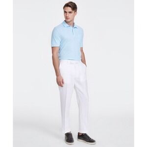 Nautica Dress Pants Mens 36x29 Solid White 100% Linen Bi Stretch Trouser NWT